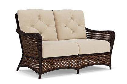 Lloyd Flanders - Grand Traverse Loveseat In Caramel Finish With Raindrop Almond Fabric - 713500362055 view 1
