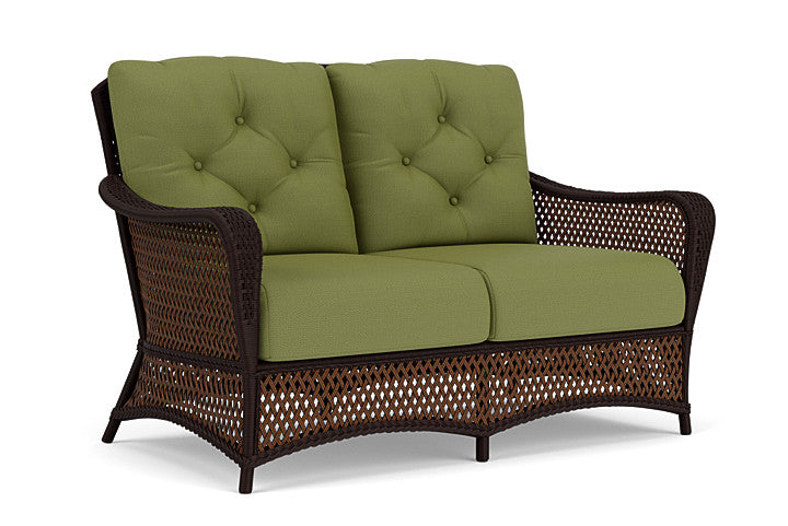 Lloyd Flanders - Grand Traverse Loveseat In Caramel Finish With Reflections Grass Fabric - 713500362051 view 1