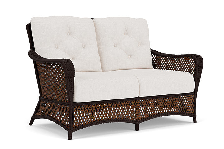 Lloyd Flanders - Grand Traverse Loveseat In Caramel Finish With Reflections Snow Fabric - 713500362014 view 1