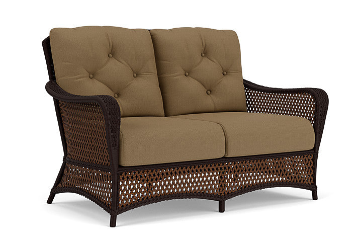 Lloyd Flanders - Grand Traverse Loveseat In Caramel Finish With Reflections Straw Fabric - 713500362053 view 1