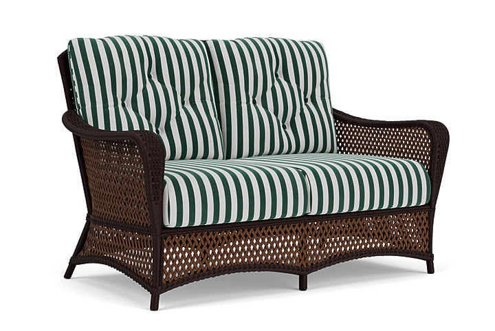 Lloyd Flanders - Grand Traverse Loveseat In Caramel Finish With Safari/White Stripe Fabric - 71350036269 view 1
