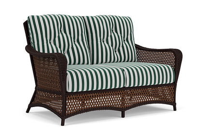 Lloyd Flanders - Grand Traverse Loveseat In Caramel Finish With Safari/White Stripe Fabric - 71350036269 view 1