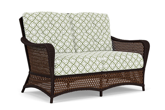 Lloyd Flanders - Grand Traverse Loveseat In Caramel Finish With Savannah Green Fabric - 713500362064 view 1