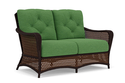 Lloyd Flanders - Grand Traverse Loveseat In Caramel Finish With Seadog Botanical Fabric - 713500362066 view 1