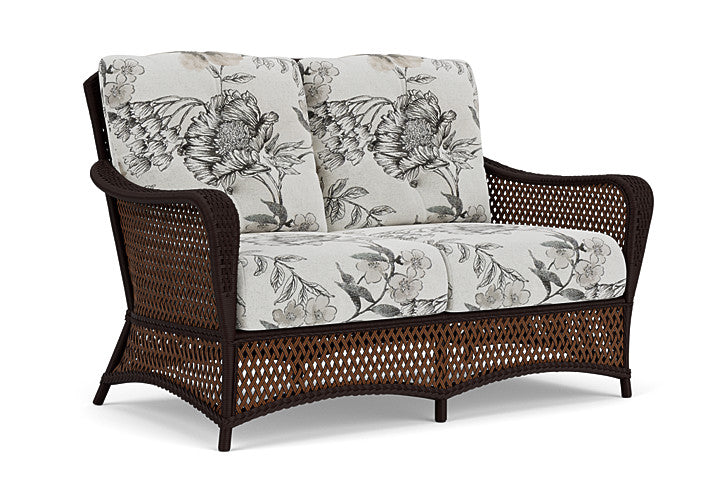 Lloyd Flanders - Grand Traverse Loveseat In Caramel Finish With Serena Floral Dove Fabric - 713500362077 view 1