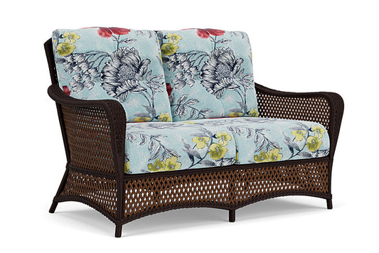 Lloyd Flanders - Grand Traverse Loveseat In Caramel Finish With Serena Floral Meadow Fabric - 713500362079 view 1