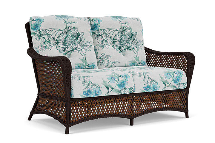 Lloyd Flanders - Grand Traverse Loveseat In Caramel Finish With Serena Floral Mist Fabric - 713500362078 view 1