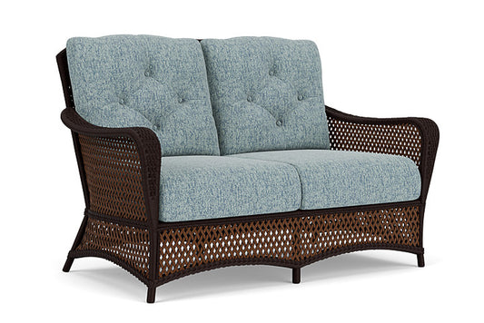 Lloyd Flanders - Grand Traverse Loveseat In Caramel Finish With Serene Ocean Fabric - 713500362032 view 1