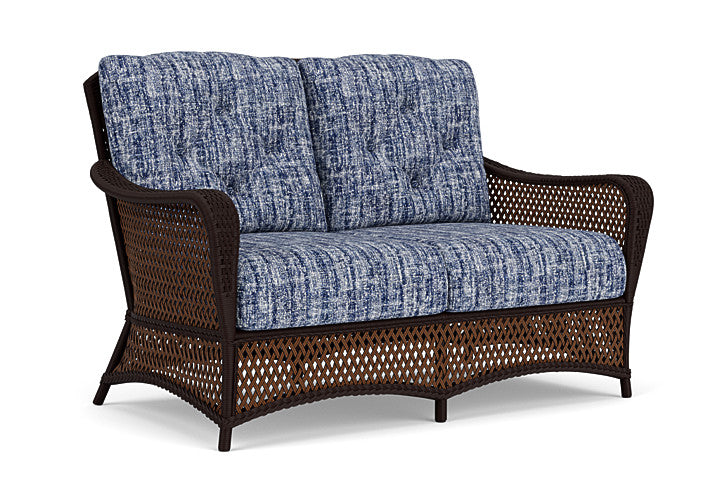 Lloyd Flanders - Grand Traverse Loveseat In Caramel Finish With Visions Cobalt Fabric - 71350036683 view 1
