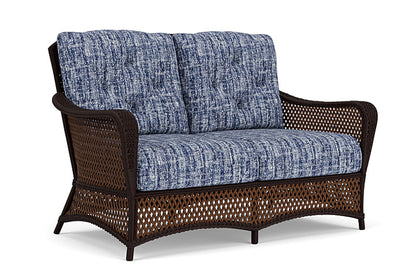 Lloyd Flanders - Grand Traverse Loveseat In Caramel Finish With Visions Cobalt Fabric - 71350036683 view 1