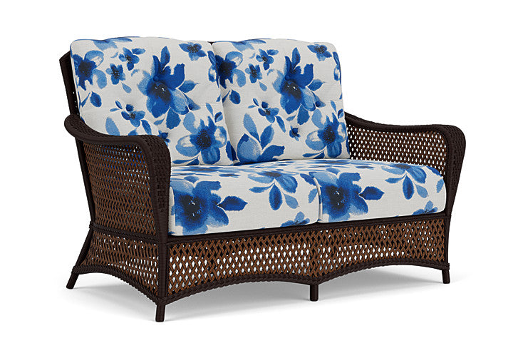 Lloyd Flanders - Grand Traverse Loveseat In Caramel Finish With Watercolor Blossom Capri Fabric - 71350036672 view 1