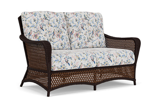 Lloyd Flanders - Grand Traverse Loveseat In Caramel Finish With Whimsical Bird Song Fabric - 713500362080 view 1