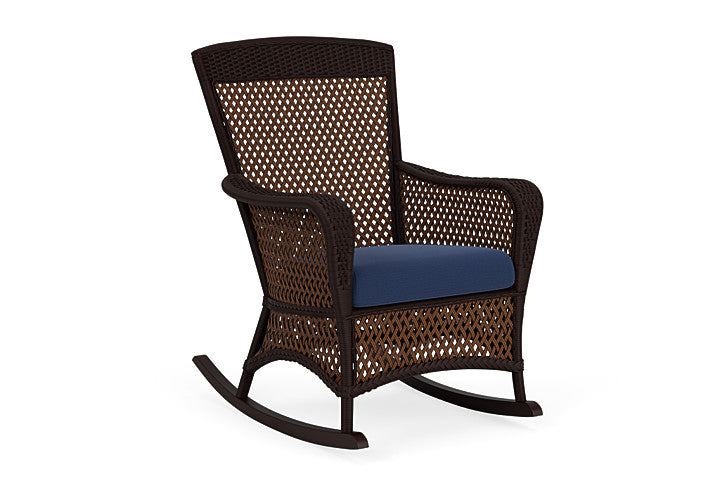 Lloyd Flanders - Grand Traverse Porch Rocker In Caramel Finish With Beach Navy Fabric - 713360362013 view 1