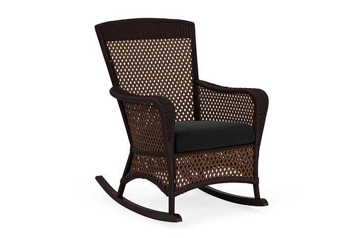 Lloyd Flanders - Grand Traverse Porch Rocker In Caramel Finish With Canvas Black Fabric - 71336036157 view 1