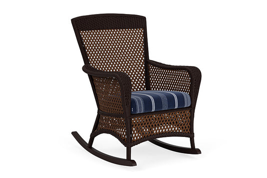 Lloyd Flanders - Grand Traverse Porch Rocker In Caramel Finish With Consider Indigo Fabric - 713360361969 view 1
