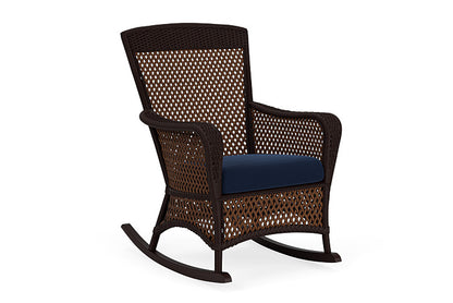 Lloyd Flanders - Grand Traverse Porch Rocker In Caramel Finish With Decorline Navy Fabric - 713360362019 view 1