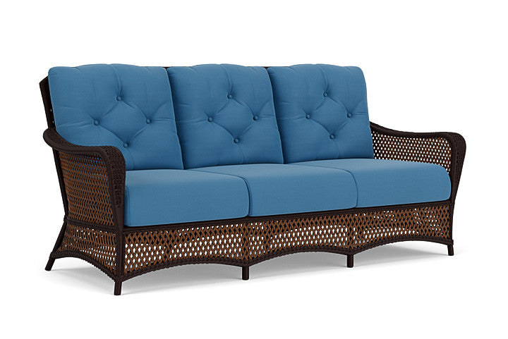 Lloyd Flanders - Grand Traverse Sofa In Caramel Finish With Bamboo Bay Sky Fabric - 713550362007 view 1