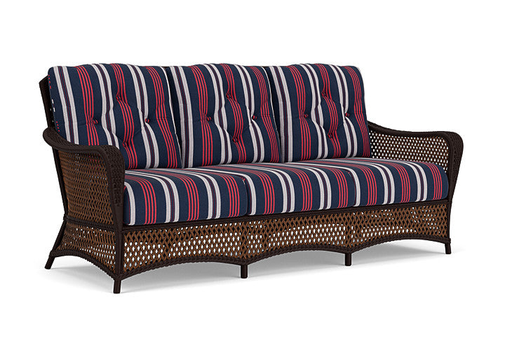 Lloyd Flanders - Grand Traverse Sofa In Caramel Finish With Berkely Hall Navy Fabric - 713550362063 view 1
