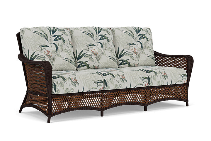 Lloyd Flanders - Grand Traverse Sofa In Caramel Finish With Delicate Botanical Sage Fabric - 713550362075 view 1
