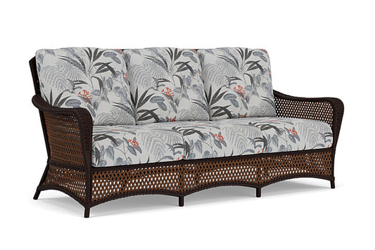 Lloyd Flanders - Grand Traverse Sofa In Caramel Finish With Delicate Botanical Slate Fabric - 713550362076 view 1