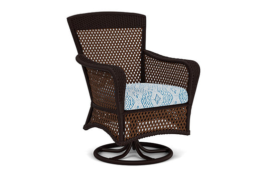 Lloyd Flanders - Grand Traverse Swivel Dining Armchair In Caramel Finish With Aman Capri Fabric - 713810361800 view 1