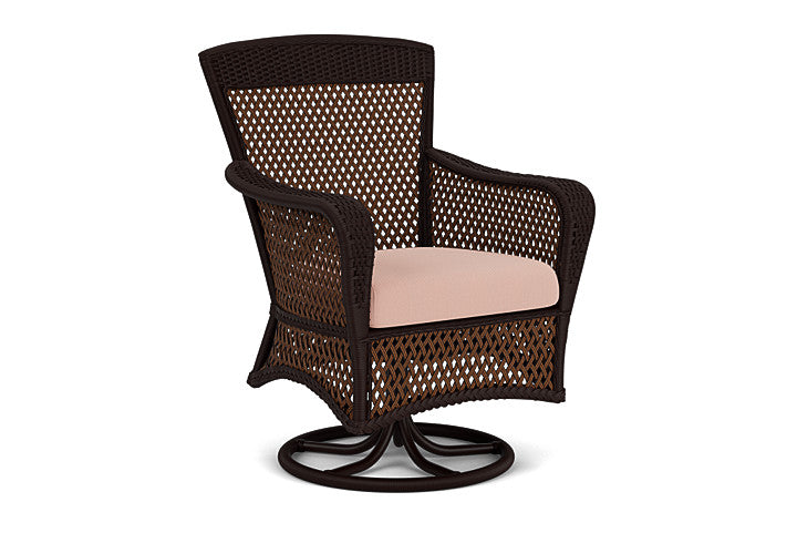 Lloyd Flanders - Grand Traverse Swivel Dining Armchair In Caramel Finish With Azulu Clay Fabric - 713810362033 view 1