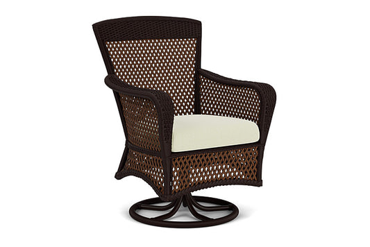 Lloyd Flanders - Grand Traverse Swivel Dining Armchair In Caramel Finish With Bamboo Bay Meadow Fabric - 713810362060 view 1