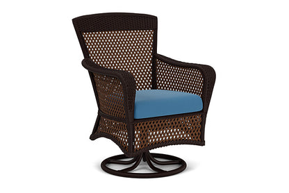 Lloyd Flanders - Grand Traverse Swivel Dining Armchair In Caramel Finish With Bamboo Bay Sky Fabric - 713810362007 view 1
