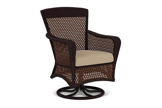 Lloyd Flanders - Grand Traverse Swivel Dining Armchair In Caramel Finish With Fife Sahara Fabric - 71381036742 view 1