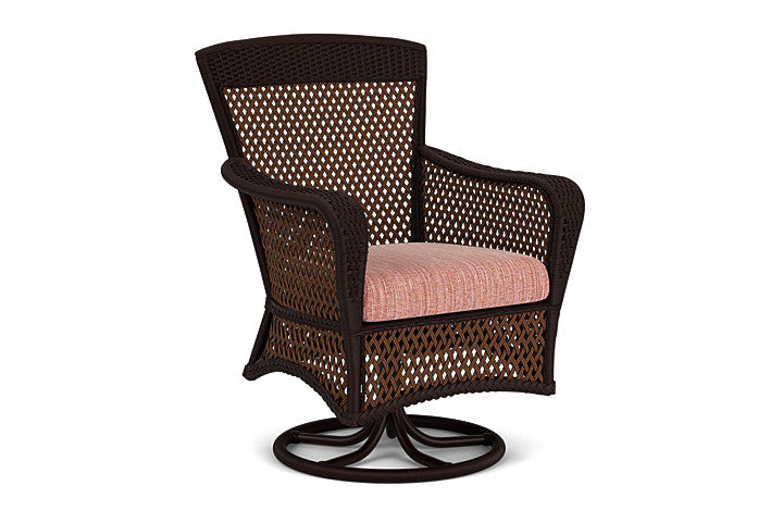 Lloyd Flanders - Grand Traverse Swivel Dining Armchair In Caramel Finish With Friendly Carnival Fabric - 713810362043 view 1