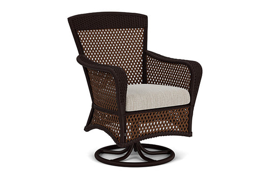 Lloyd Flanders - Grand Traverse Swivel Dining Armchair In Caramel Finish With Friendly Flax Fabric - 713810362026 view 1