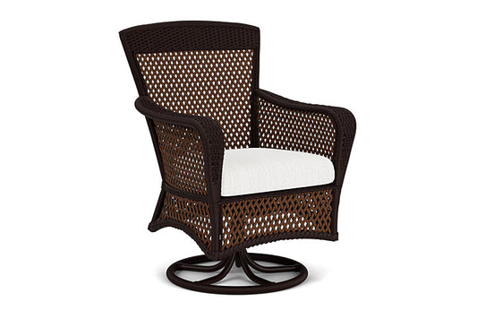 Lloyd Flanders - Grand Traverse Swivel Dining Armchair In Caramel Finish With Friendly Natural Fabric - 713810362042 view 1