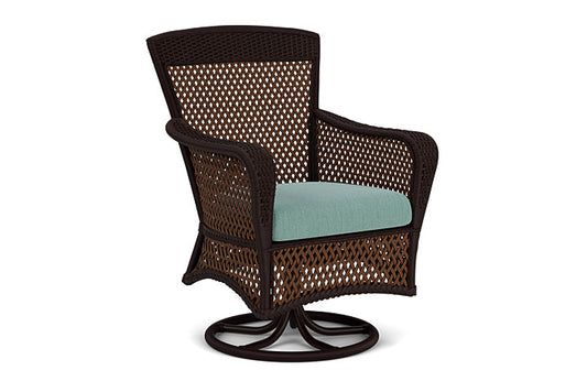 Lloyd Flanders - Grand Traverse Swivel Dining Armchair In Caramel Finish With Loveboat Mint Fabric - 713810362010 view 1