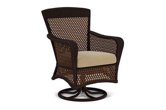 Lloyd Flanders - Grand Traverse Swivel Dining Armchair In Caramel Finish With Loveboat Saffron Fabric - 713810362009 view 1