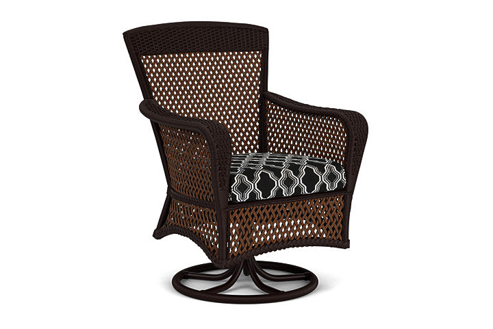 Lloyd Flanders - Grand Traverse Swivel Dining Armchair In Caramel Finish With Luna Onyx Fabric - 713810362071 view 1