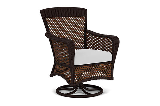 Lloyd Flanders - Grand Traverse Swivel Dining Armchair In Caramel Finish With Reflections Ice Fabric - 713810362052 view 1