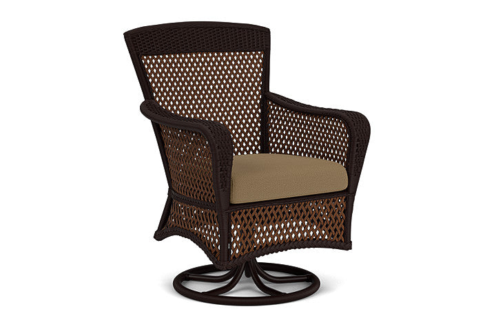 Lloyd Flanders - Grand Traverse Swivel Dining Armchair In Caramel Finish With Reflections Straw Fabric - 713810362053 view 1