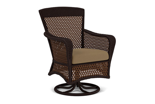 Lloyd Flanders - Grand Traverse Swivel Dining Armchair In Caramel Finish With Reflections Straw Fabric - 713810362053 view 1