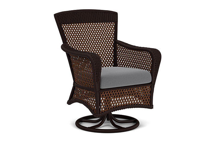 Lloyd Flanders - Grand Traverse Swivel Dining Armchair In Caramel Finish With Remy Graphite Fabric - 713810362003 view 1