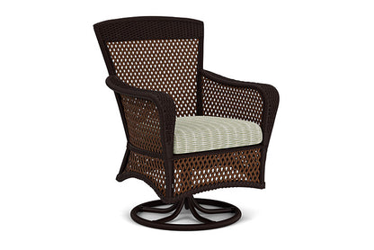 Lloyd Flanders - Grand Traverse Swivel Dining Armchair In Caramel Finish With Romulo Laurel Fabric - 713810362049 view 1