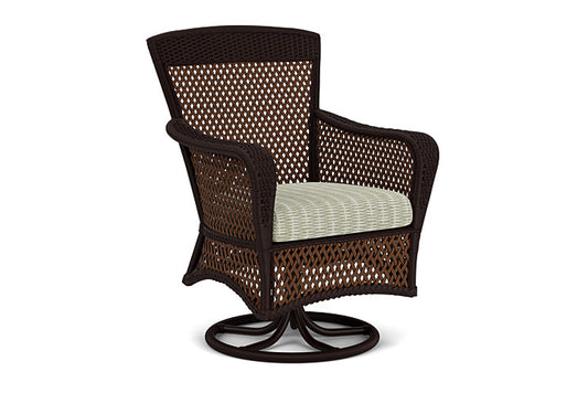 Lloyd Flanders - Grand Traverse Swivel Dining Armchair In Caramel Finish With Romulo Laurel Fabric - 713810362049 view 1