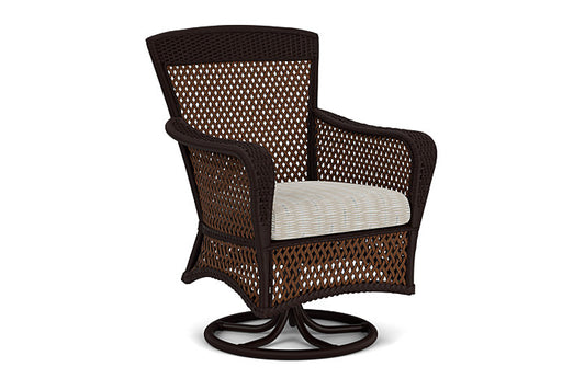 Lloyd Flanders - Grand Traverse Swivel Dining Armchair In Caramel Finish With Romulo Mineral Fabric - 713810362050 view 1