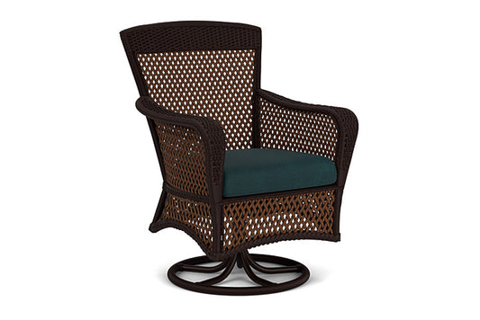 Lloyd Flanders - Grand Traverse Swivel Dining Armchair In Caramel Finish With Sandberg Lagoon Fabric - 713810362039 view 1