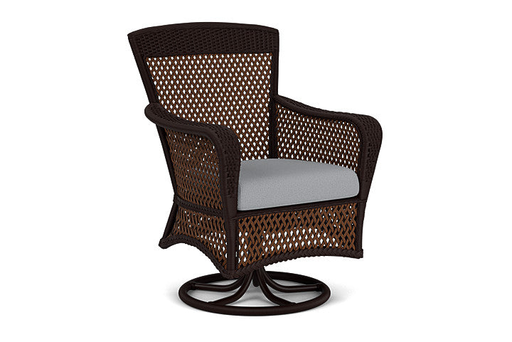 Lloyd Flanders - Grand Traverse Swivel Dining Armchair In Caramel Finish With Sandberg Pewter Fabric - 713810362029 view 1