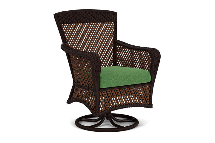 Lloyd Flanders - Grand Traverse Swivel Dining Armchair In Caramel Finish With Seadog Botanical Fabric - 713810362066 view 1