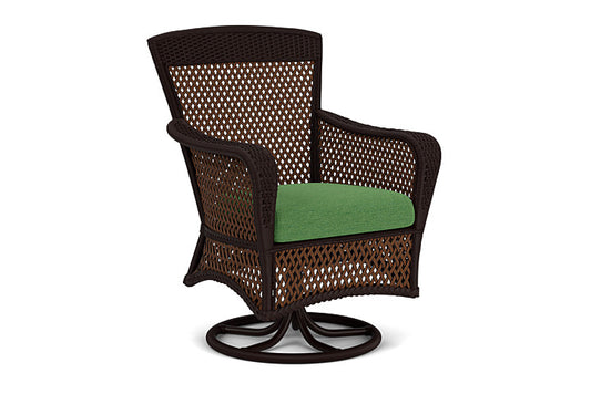 Lloyd Flanders - Grand Traverse Swivel Dining Armchair In Caramel Finish With Seadog Botanical Fabric - 713810362066 view 1