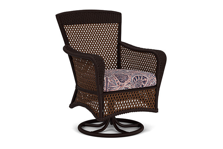 Lloyd Flanders - Grand Traverse Swivel Dining Armchair In Caramel Finish With Sensiblity Splendor Fabric - 713810362082 view 1