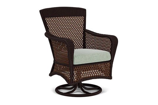 Lloyd Flanders - Grand Traverse Swivel Dining Armchair In Caramel Finish With Serene Spa Fabric - 713810362031 view 1