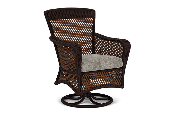 Lloyd Flanders - Grand Traverse Swivel Dining Armchair In Caramel Finish With Surface Slate Fabric - 713810362056 view 1