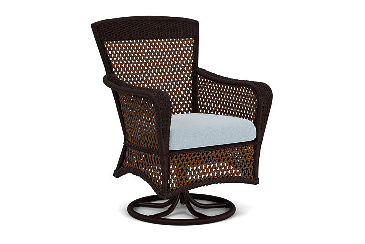 Lloyd Flanders - Grand Traverse Swivel Dining Armchair In Caramel Finish With Unearth Dew Fabric - 713810362084 view 1